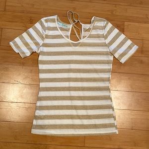 Maurices - Small - Gold glitter striped top